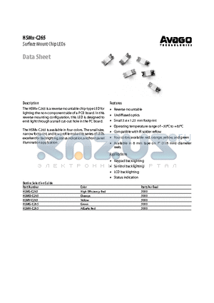 HSMH-C265 datasheet - Surface Mount Chip LEDs