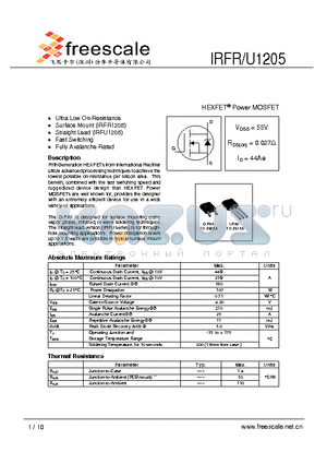 IRFR1205 datasheet - HEXFET^ Power MOSFET