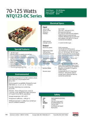 NTQ123-DC datasheet - 70-125 Watts