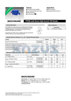 PTVS6-430C datasheet - PTVS6-xxxC Series High Current TVS Diodes