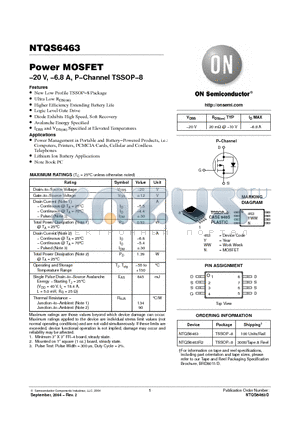 NTQS6463 datasheet - Power MOSFET