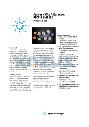 HSMK-A100-S00J1 datasheet - PLCC-2 SMT LED