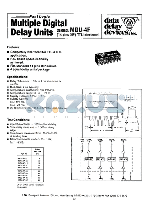 MDU-4F-25 datasheet - Multiple Digital Delay Units