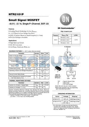 NTR2101PT1 datasheet - Small Signal MOSFET