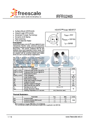 IRFR2405 datasheet - HEXFET^ Power MOSFET