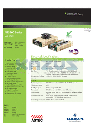 NTS505 datasheet - Active power factor correction