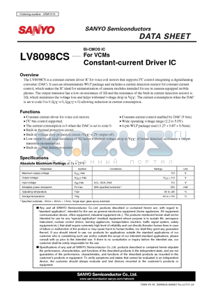 LV8098CS datasheet - Constant-current Driver IC