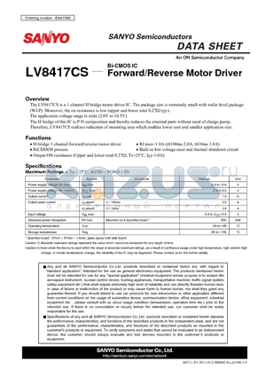 LV8417CS datasheet - Forward/Reverse Motor Driver