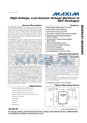 MAX6457_09 datasheet - High-Voltage, Low-Current Voltage Monitors in SOT Packages