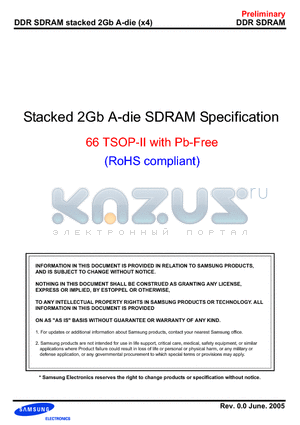 K4H2G0638A-UC/LA2 datasheet - Stacked 2Gb A-die SDRAM Specification