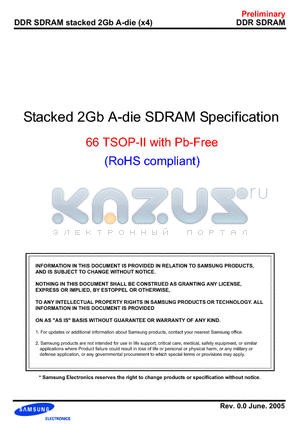 K4H2G0638A-UC/LB3 datasheet - Stacked 2Gb A-die SDRAM Specification