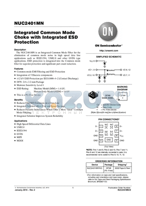 NUC2401MNTAG datasheet - Integrated Common Mode Choke with Integrated ESD Protection