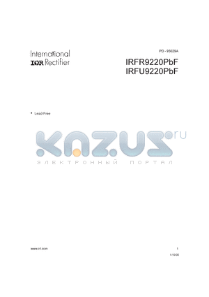 IRFR9220PBF datasheet - HEXFET^ Power MOSFET