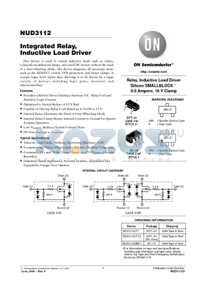 NUD3112DMT1 datasheet - Integrated Relay, Inductive Load Driver