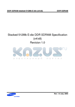 K4H510738E datasheet - Stacked 512Mb E-die DDR SDRAM Specification (x4/x8)
