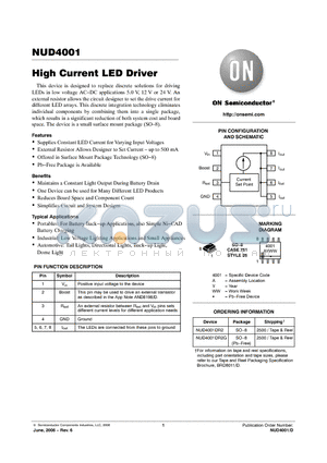 NUD4001DR2 datasheet - High Current LED Driver