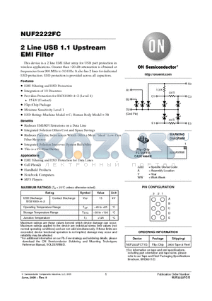 NUF2222FC datasheet - 2 Line USB 1.1 Upstream EMI Filter
