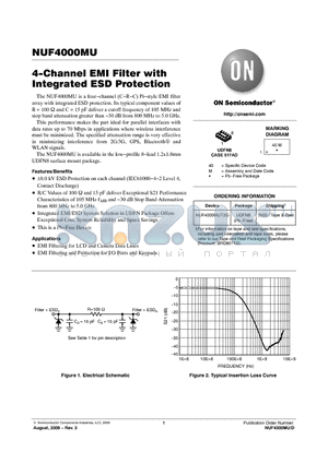 NUF4000MUT2G datasheet - 4-Channel EMI Filter with Integrated ESD Protection