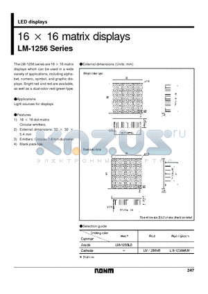 LM-1256 datasheet - 16 x 16 matrix displays