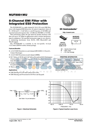 NUF8001MUT2G datasheet - 8-Channel EMI Filter with Integrated ESD Protection