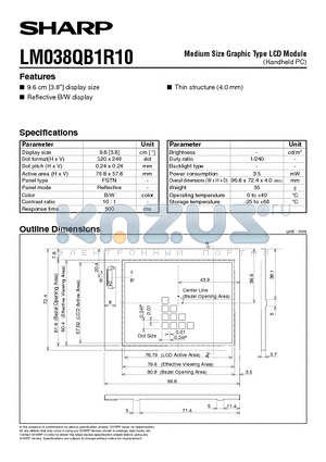 LM038QB1R10 datasheet - Medium Size Graphic Type LCD Module