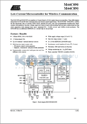 M44C090 datasheet - Low-Current Microcontroller for Wireless Communication