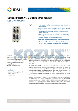 MDX-04ADCU02A datasheet - Outside Plant CWDM Optical Drop Module