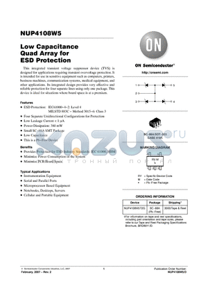 NUP4108W5T2G datasheet - Low Capacitance Quad Array for ESD Protection