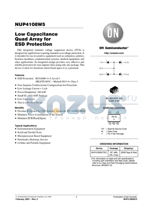 NUP4108W5_07 datasheet - Low Capacitance Quad Array for ESD Protection