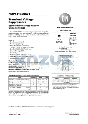 NUP4114UCW1_10 datasheet - Transient Voltage Suppressors