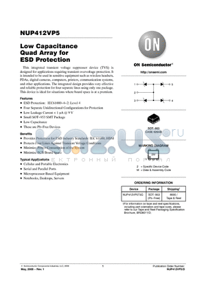 NUP412VP5 datasheet - Low Capacitance Quad Array for ESD Protection