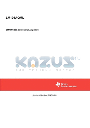 LM101AHLQMLV datasheet - LM101AQML Operational Amplifiers