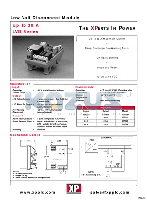 LVD12 datasheet - Low Volt Disconnect Module