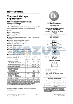 NUP4201MR6T1G datasheet - Transient Voltage Suppressors