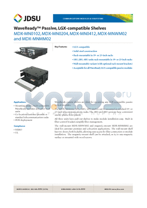 MDX-MN0102 datasheet - WaveReady Passive, LGX-compatible Shelves