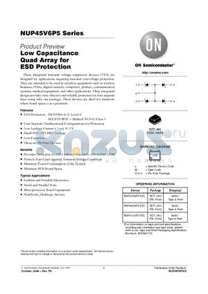 NUP45V6P5 datasheet - Low Capacitance Quad Array for ESD Protection