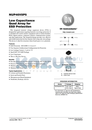 NUP46V8P5T5G datasheet - Low Capacitance Quad Array for ESD Protection