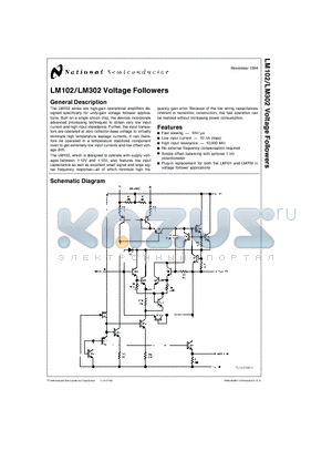 LM102H/883 datasheet - Voltage Followers