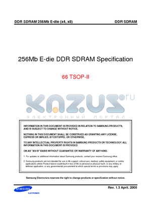 K4H560438E-TC/LB0 datasheet - DDR SDRAM 256Mb E-die (x4, x8)