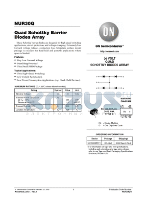 NUR30Q datasheet - Quad Schottky Barrier Diodes Array