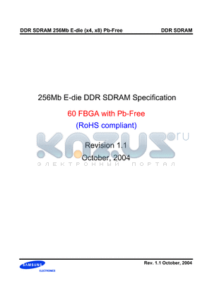 K4H560438E-ZLB3 datasheet - 256Mb E-die DDR SDRAM Specification 60 FBGA with Pb-Free (RoHS compliant)