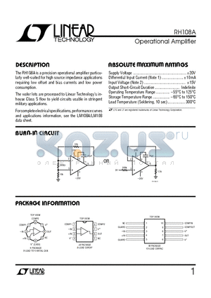 LM108 datasheet - Operational Amplifier