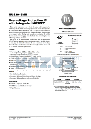 NUS3046MN datasheet - Overvoltage Protection IC with Integrated MOSFET