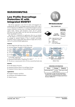 NUS3055MUTAG datasheet - Low Profile Overvoltage Protection IC with Integrated MOSFET