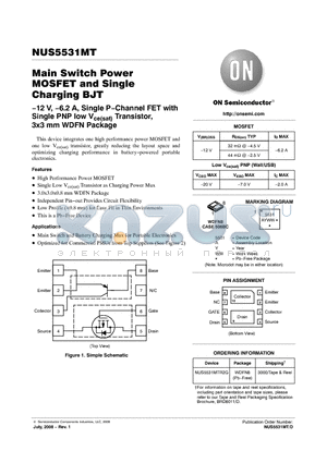 NUS5531MT datasheet - Main Switch Power MOSFET and Single Charging BJT