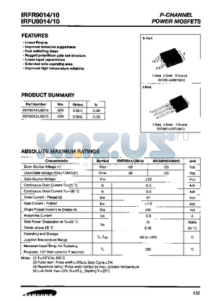IRFU9010 datasheet - P-CHANNEL POWER MOSFETS