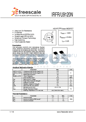 IRFU9120N datasheet - HEXFET^ Power MOSFET