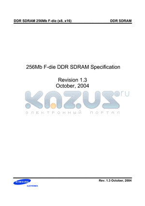 K4H560838F-TC/LAA datasheet - 256Mb F-die DDR SDRAM Specification