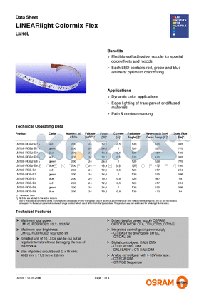 LM10L-RGB-B7 datasheet - LINEARlight Colormix Flex