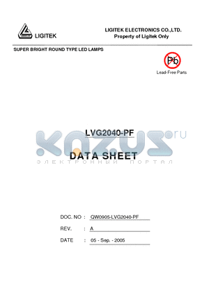 LVG2040-PF datasheet - SUPER BRIGHT ROUND TYPE LED LAMPS